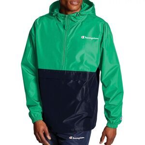 Champion Green Myth/Navy Coloblocked Packable Jacket Size Small